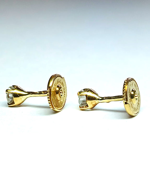 Boucles d'oreilles Boucles d'oreilles Puces Or jaune Diamant 58 Facettes 509/5