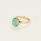 Bague 55 Bague fleur en or jaune et turquoises 58 Facettes MONTE0352