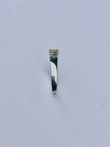 Bague 57 Bague Or Blanc Diamants Citrine 58 Facettes