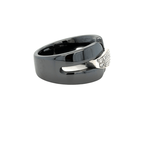 Bague 56 Jeell - Bague céramique et diamants 58 Facettes 1.0000005/1