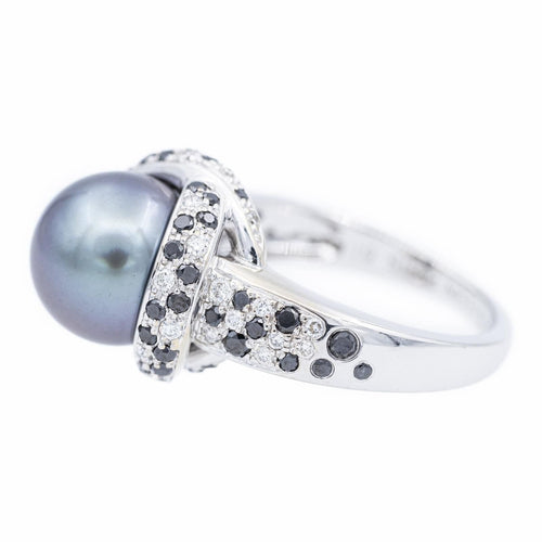 Bague 51 Mauboussin Bague Cocktail Caviar Mon Amour Or blanc Perle, Diamant 58 Facettes 2340392CN
