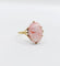 Bague 55 Bague antique or jaune, camée coquille rose à la jeune fille 58 Facettes A05233