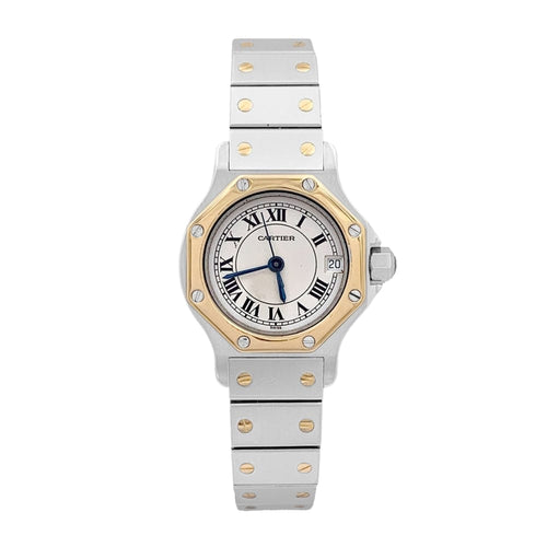 Montre Montre Cartier, "Santos Octogonale", acier et or. 58 Facettes 34850