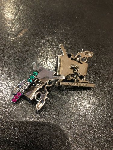 Paire de boutons de manchette Tête De Mort en or