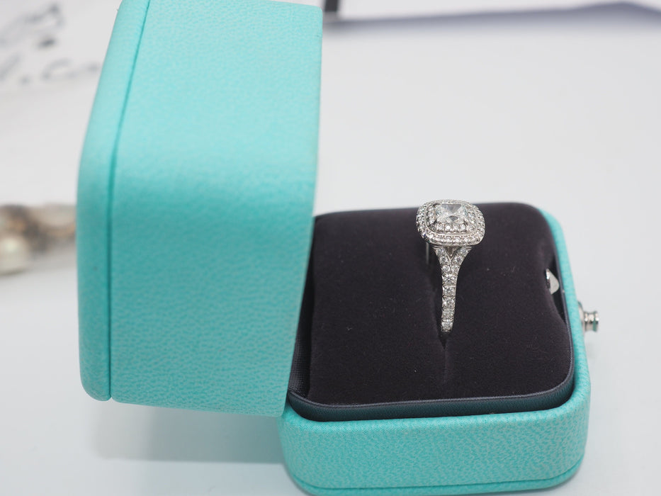 Bague 52 TIFFANY & CO. - Bague Soleste platine et diamants 58 Facettes