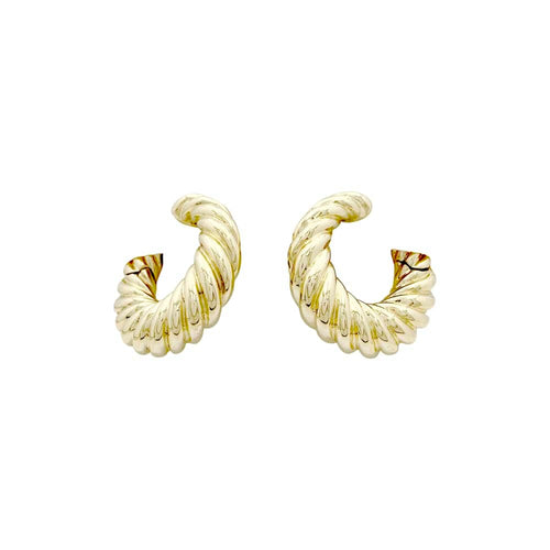 Boucles d'oreilles Boucles d'oreilles créoles Van Cleef & Arpels, or jaune godronné. 58 Facettes 35107