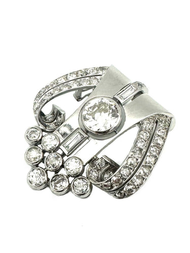 Pendentif Pendentif Art-Déco en platine et diamants 58 Facettes