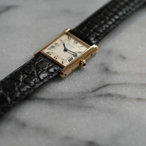 Montre Cartier Tank 18 carats MM 58 Facettes