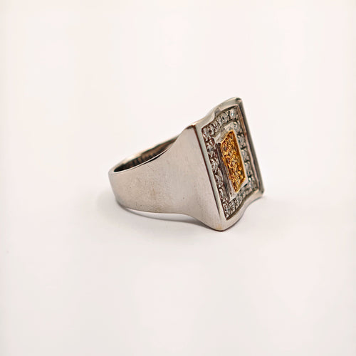 Bague 54 Bague en or blanc et jaune, saphir et diamants 58 Facettes 21002809