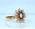 Bague 49 Bague marguerite en or jaune, saphir et diamants 58 Facettes AB655