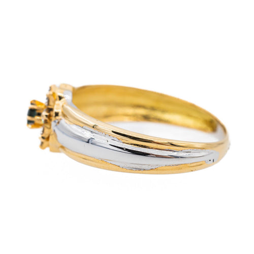 Bague 53 Bague Marguerite Or jaune, Or blanc Saphir, Diamant 58 Facettes 3079746CN