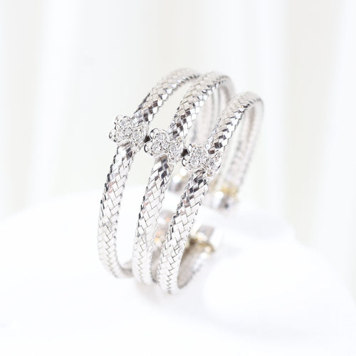 Bague 66 Bague TOUS en or blanc avec diamants taille brillant 58 Facettes J000002214