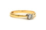 Bague 49 Bague solitaire contemporaine en or jaune et blanc 18 carats et diamant 0,14 ct 58 Facettes B785