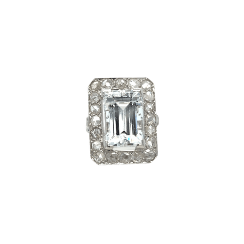 Bague 51 Bague or blanc oxyde de zirconium et diamants 58 Facettes 1.0000076/3