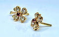 Boucles d'oreilles Boucles d’oreilles or jaune rubis diamants 58 Facettes AB459