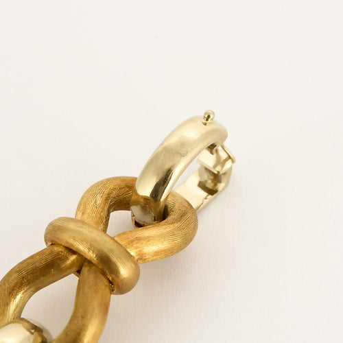 Bracelet souple en or jaune brossé et or gris