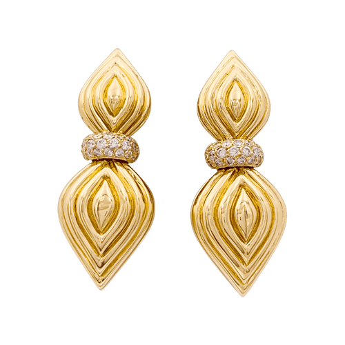 Boucles d'oreilles Boucles d'oreilles O.J. PERRIN, or jaune, diamants. 58 Facettes 34627