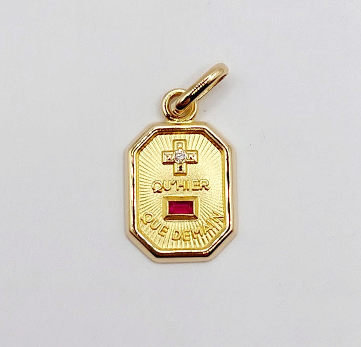 Pendentif AUGIS - Pendentif médaille d'amour or "+ qu'hier - que demain" - L’Exclusive 58 Facettes J10792X000