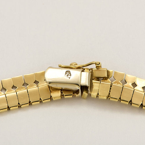 Collier Collier or jaune maille palmettes 58 Facettes PL06