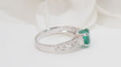 Ring 53 White gold, emerald and diamond ring 58 Facettes 32626