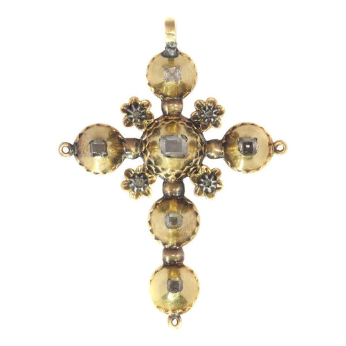 Pendentif Opulence des années 1720 : dévoilement d'une croix de diamant géorgienne 58 Facettes 20237-0121