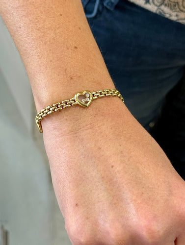 Bracelet Bracelet Chopard Happy Diamonds en or jaune 18 carats et diamants 58 Facettes