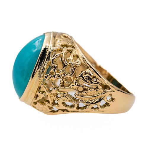 Bague 50 Bague Or jaune Turquoise 58 Facettes 2843271CN