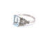 Bague vintage en or blanc avec aigue-marine de 2,40 ct et diamants de 0,25 ct