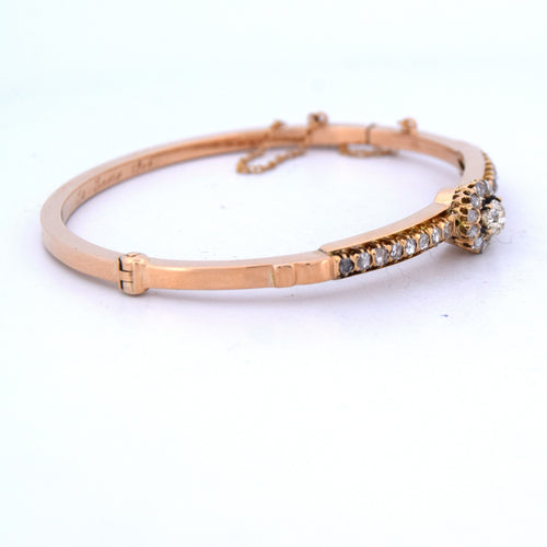 Bracelet vintage en or jaune avec diamants