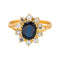 Bague Marguerite  Or jaune Saphir, Diamant
