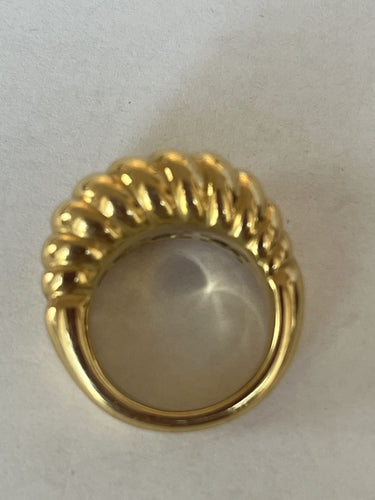 Bague 51 Bague Double Jonc Godronné Or Jaune 58 Facettes LOT 6298