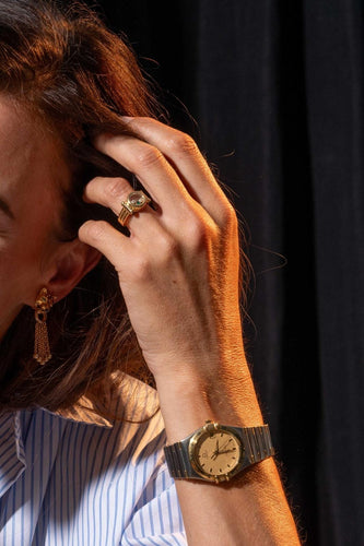 Bague 52 Chopard Bague  Happy Diamonds  Or jaune Diamant, Emeraude 58 Facettes 4322637RV