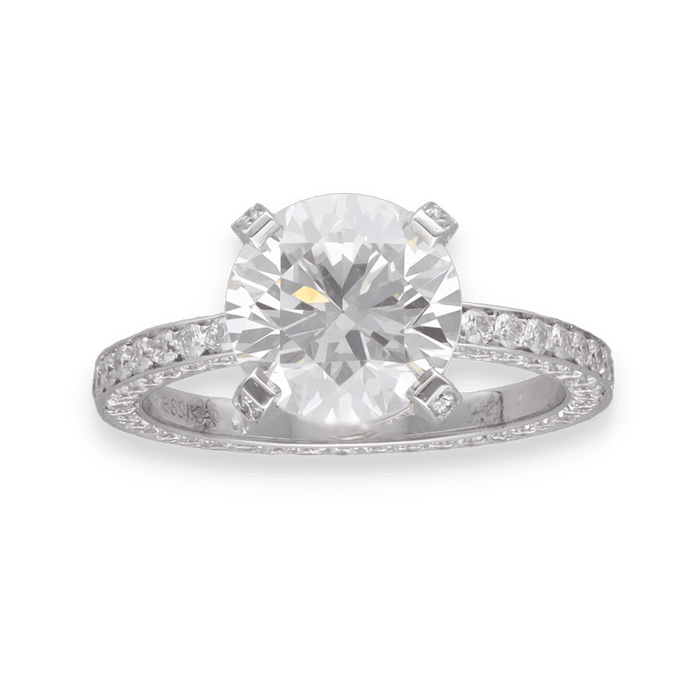 Bague 53-54 Messika - Bague Solitaire Or Gris Diamant 3,04ct 58 Facettes