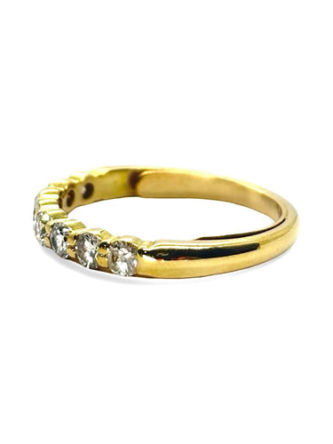 Bague 52.5 Demi-alliance or jaune et diamants 0,65 ct 58 Facettes 1294