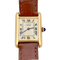 Montre Montre Cartier "Tank Must" argent plaqué or, cuir. 58 Facettes 34561