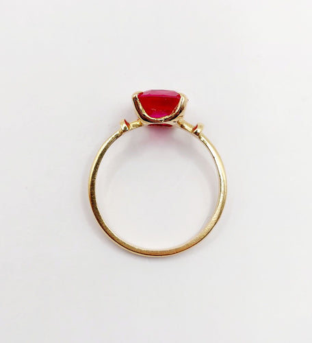 Bague 54.5 Bague cocktail Art Déco or jaune, rubis synthétique 58 Facettes A06308