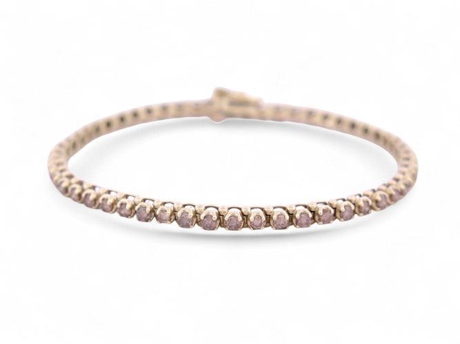 Bracelet bracelet tennis t18.5 riviere 53 diamants fancy 4.2ct or jaune 14k 58 Facettes 268156