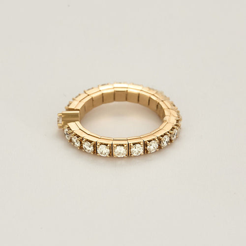 Bague 51 Bague souple en or rose et diamants 58 Facettes JR0009-51