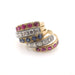 Bague 53 Bague or jaune diamants rubis et saphirs 58 Facettes