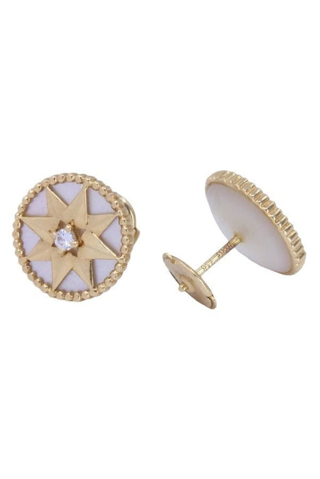 Boucles d'oreilles DIOR - BOUCLES D'OREILLES "ROSE DES VENTS" OR JAUNE NACRE 58 Facettes 084031