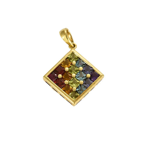 Pendentif Pendentif carré et quartz de couleurs 58 Facettes REU0798X2