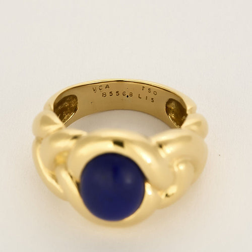 Bague 49 VAN CLEEF & ARPELS - Rare Bague en Or jaune tressé et lapis lazuli 58 Facettes 58FC8-1