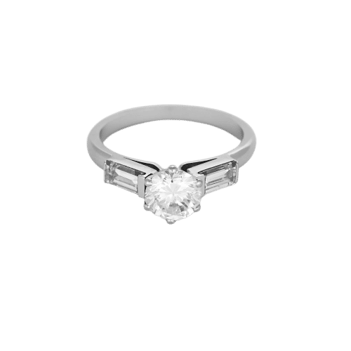 Bague 54 Solitaire en or blanc et diamants 58 Facettes B250605