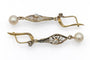 Boucles d'oreilles Boucles d’oreilles pendantes vintage en or jaune et or blanc, perles et diamants 58 Facettes 11706