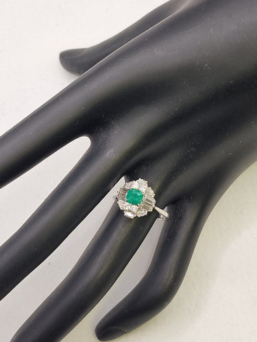 Bague 54 Bague vintage émeraude années 1950-60 58 Facettes