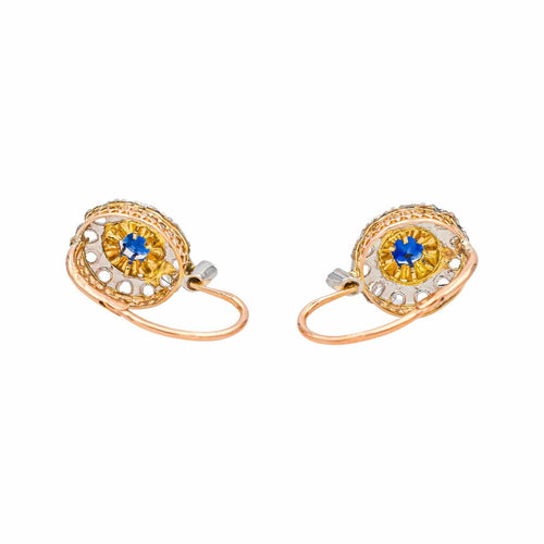 Boucles d'oreilles Boucles d'oreilles Dormeuses Or rose, Or jaune, Platine Saphir, Diamant 58 Facettes 4801530CN