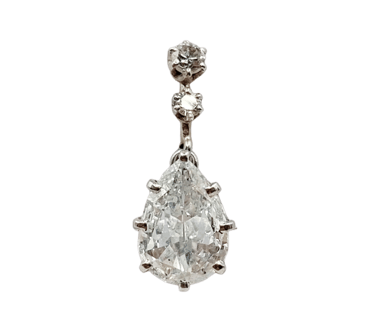 Pendentif Pendentif Art Déco Platine, diamant taille poire 0,95 carat 58 Facettes A06247