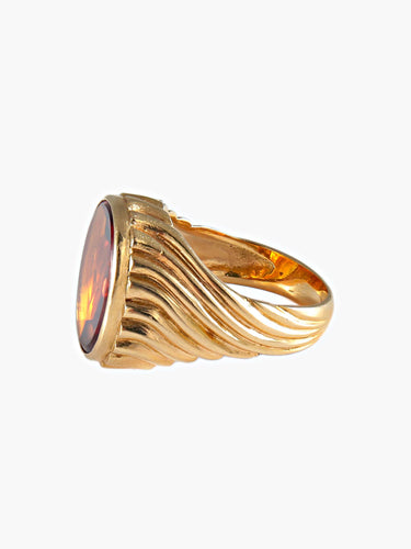 Bague 51 Bague Godron Or Jaune Citrine Madère 58 Facettes
