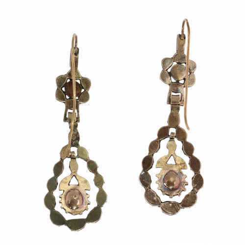 Boucles d'oreilles Boucles d'oreilles victoriennes élégantes et longues avec diamants taille rose 58 Facettes 24240-0376
