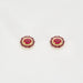 Boucles d'oreilles Paire de boutons d'oreilles en or jaune rubis, saphirs roses et diamants 58 Facettes